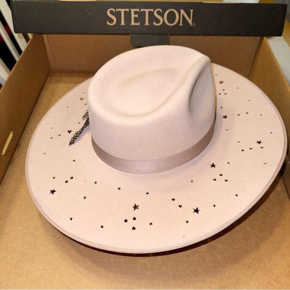NEW Stetson Seeker Collection 'Night Sky' Cowboy Hat - Powder Pink Size S - Picture 4 of 14
